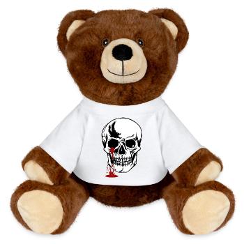 Tête de mort - Nounours RecycelBär® marron - jaune soleil - Devant