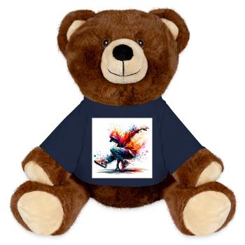Danse urbaine au style dynamique - Nounours RecycelBär® marron - bleu marine - Devant