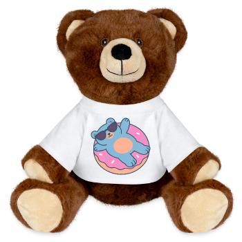 Blue Teddy Bear with Sunglasses - MiniFeet® RecycelBär® Teddy Bear Brown - sun yellow - Front