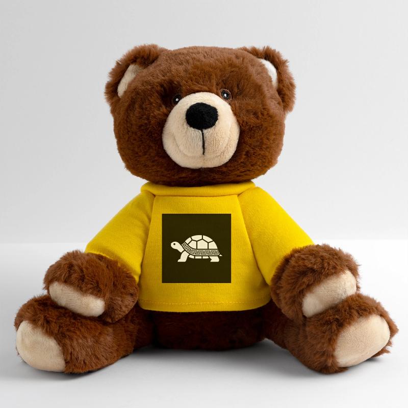 Geometric turtle with pattern MiniFeet® RecycelBär® Teddy Bear Brown
