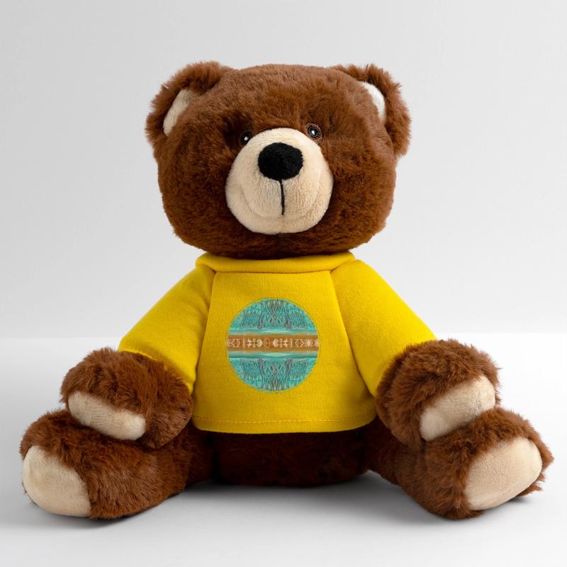 Oceanic pattern rings MiniFeet® RecycelBär® Teddy Bear Brown