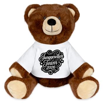 Bachelor Team 2026 Jga - MiniFeet® RecycelBär® Teddy Bear Brown - sun yellow - Front