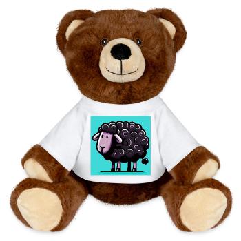 Mouton noir - Nounours RecycelBär® marron - jaune soleil - Devant