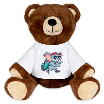 Lustiger Elefant-Golfer Cartoon Cooles Golftier - MiniFeet® RecycelBär® Braun - Sonnengelb - Vorne