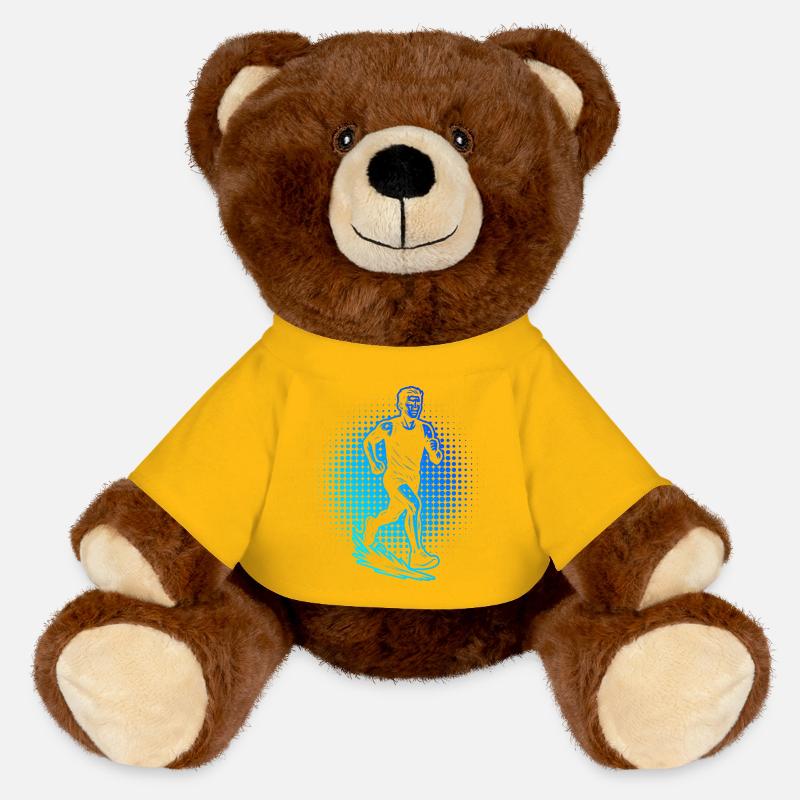 Idée simple de course à pied pour les compétitions - Nounours RecycelBär® marron - jaune soleil