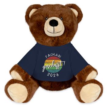 Fachabitur Fachabi 2026 schafft, rétro vintage - Nounours RecycelBär® marron - bleu marine - Devant