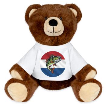 Pêche à la perche aux Pays-Bas - Nounours RecycelBär® marron - jaune soleil - Devant