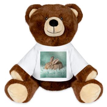 Rêves néon de lapin - Nounours RecycelBär® marron - jaune soleil - Devant