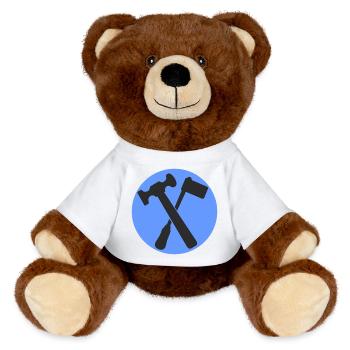 51174_Klempner, tinsmith, plumber - MiniFeet® RecycelBär® Teddy Bear Brown - sun yellow - Front
