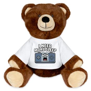 Schlafmangel Gaming Controller - MiniFeet® RecycelBär® Braun - Sonnengelb - Vorne