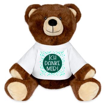 I thank myself sayings - MiniFeet® RecycelBär® Teddy Bear Brown - sun yellow - Front