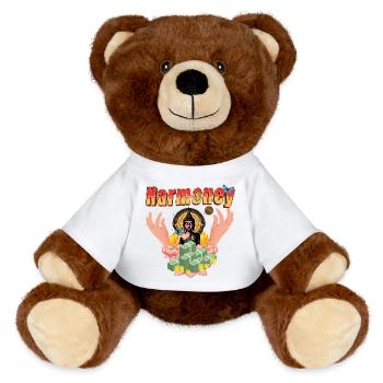 Harmoney Buddha Luck – Peace & Love-Reihe - MiniFeet® RecycelBär® Braun - Sonnengelb - Vorne