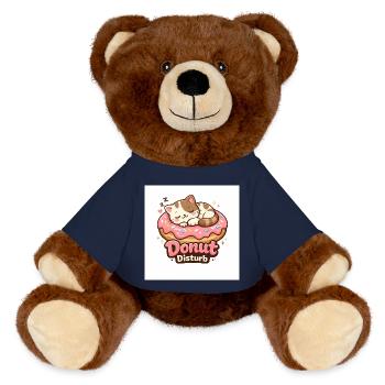 Donut Disturb – Süße Katze im Donut - MiniFeet® RecycelBär® Braun - French Navy - Vorne