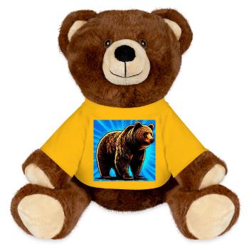 bear - MiniFeet® RecycelBär® Teddy Bear Brown - sun yellow - Front