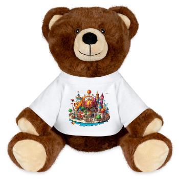 Île de loisirs colorée - Nounours RecycelBär® marron - jaune soleil - Devant