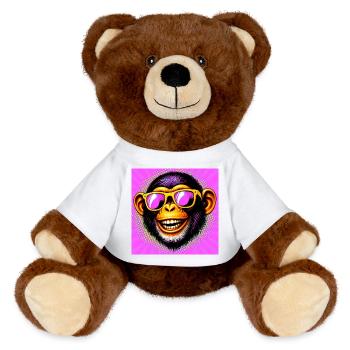 Schimpansen-Affe - MiniFeet® RecycelBär® Braun - Sonnengelb - Vorne