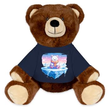 Polarlicht-Bär auf Eis - MiniFeet® RecycelBär® Braun - French Navy - Vorne