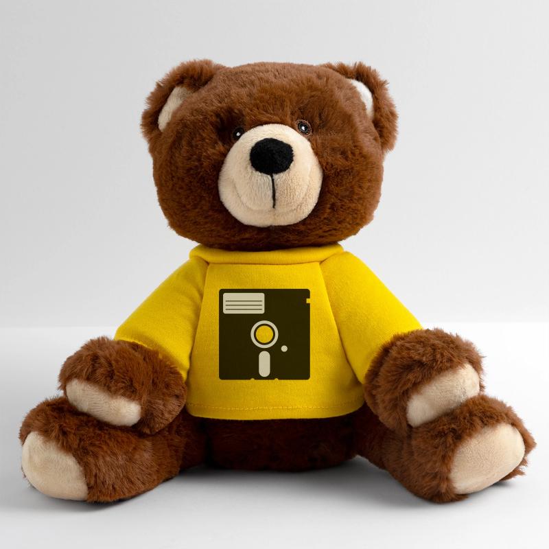 retro floppy disk Nounours RecycelBär® marron