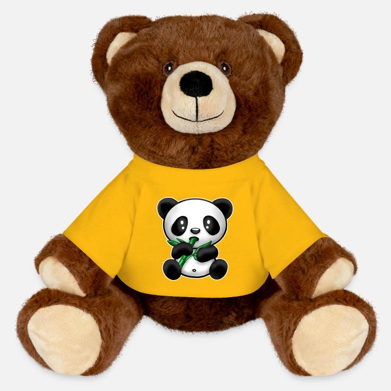 Süßer Panda (Kids) - MiniFeet® RecycelBär® Braun - Sonnengelb