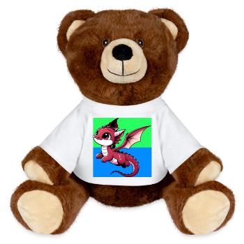 dragon - MiniFeet® RecycelBär® Teddy Bear Brown - sun yellow - Front