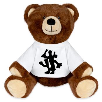 Homme au design minimaliste - Nounours RecycelBär® marron - jaune soleil - Devant
