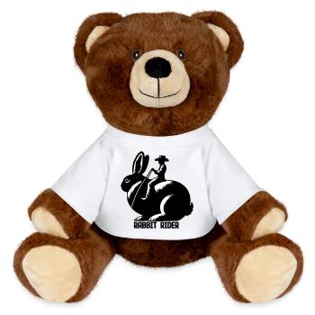 Rabbit Rider (texte - sans contour, 3 couleurs) - Nounours RecycelBär® marron - jaune soleil - Devant
