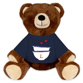 Lettre l bols breton - Nounours RecycelBär® marron - bleu marine - Devant