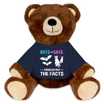 Halloween Gender Reveal - MiniFeet® RecycelBär® Teddy Bear Brown - french navy - Front
