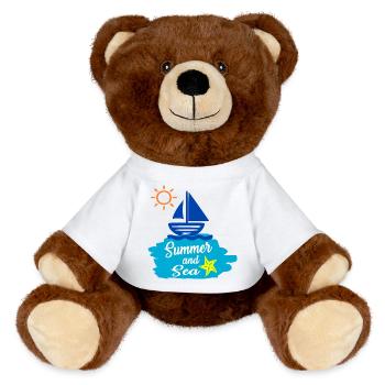 Summer and Sea - Sommerdesign  - MiniFeet® RecycelBär® Braun - Sonnengelb - Vorne