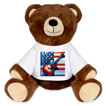 American Guitar - MiniFeet® RecycelBär® Teddy Bear Brown - sun yellow - Front