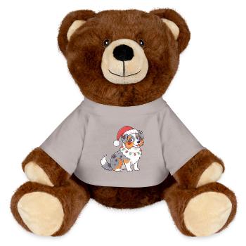 Chien Noël Cartoon Festif - Nounours RecycelBär® marron - jaune soleil - Devant