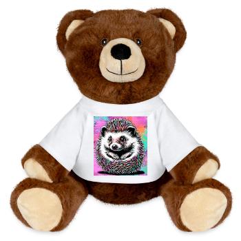 hedgehog - MiniFeet® RecycelBär® Teddy Bear Brown - sun yellow - Front
