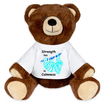 Sloth Calmness - MiniFeet® RecycelBär® Teddy Bear Brown - sun yellow - Front