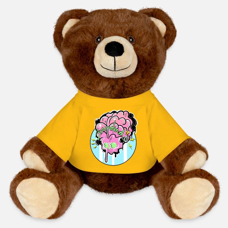 Brain Graffiti Pouvoir - Nounours RecycelBär® marron - jaune soleil