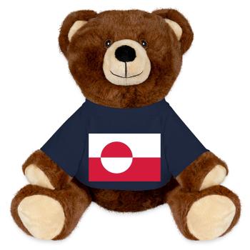 Flagge Grönland; Greenland - Nounours RecycelBär® marron - bleu marine - Devant