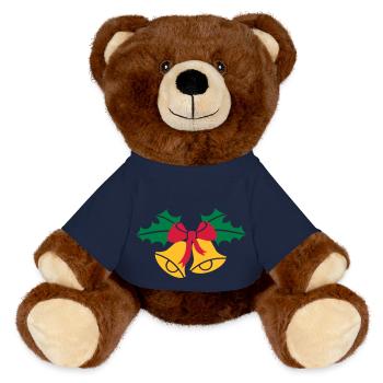 Cloche Noël - Nounours RecycelBär® marron - bleu marine - Devant