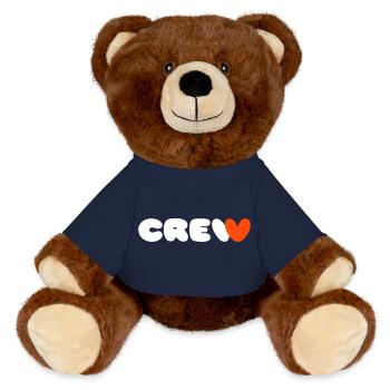 CREW - From The Heart - Lettering White / Red - MiniFeet® RecycelBär® Teddy Bear Brown - french navy - Front