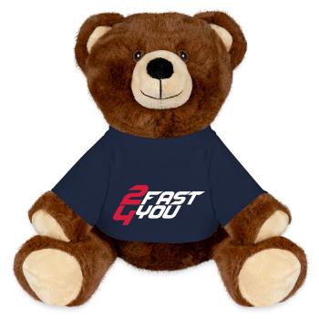 Zu Schnell für Dich Spruch 2 Too Fast 4 For You - MiniFeet® RecycelBär® Braun - French Navy - Vorne