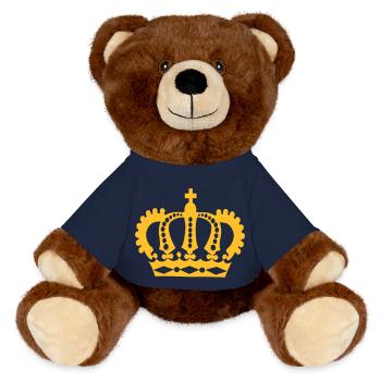 Crown Winner King Queen Princess - Nounours RecycelBär® marron - bleu marine - Devant