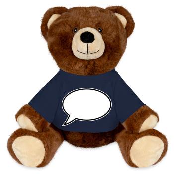 Speech Bubble Design - MiniFeet® RecycelBär® Teddy Bear Brown - french navy - Front