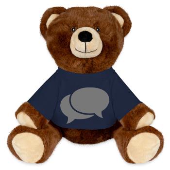 speech bubbles - MiniFeet® RecycelBär® Teddy Bear Brown - french navy - Front