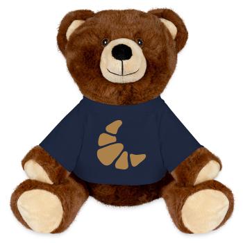 Croissant Hörnchen Brötchen Frühstück - MiniFeet® RecycelBär® Braun - French Navy - Vorne