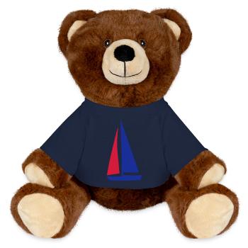 bateau à voile - Nounours RecycelBär® marron - bleu marine - Devant