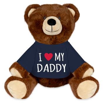 Father Baby Dad Son Daughter Child I Love My Daddy - MiniFeet® RecycelBär® Teddy Bear Brown - french navy - Front