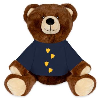 empreintes de canard quatre jusqu'à la conception - Nounours RecycelBär® marron - bleu marine - Devant