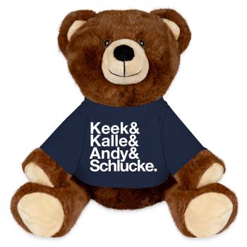Keek&Kalle&Andy&Schlucke. - MiniFeet® RecycelBär® Braun - French Navy - Vorne