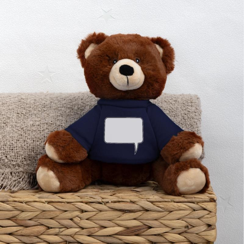 Conception rectangulaire de bulle de dialogue Nounours RecycelBär® marron