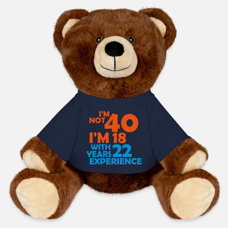 Je ne suis pas 40 - j'ai 18 ans avec 22 ans - Nounours RecycelBär® marron - bleu marine