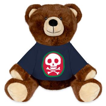 Skull and bones - MiniFeet® RecycelBär® Teddy Bear Brown - french navy - Front