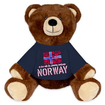 Norvège Norvège - Nounours RecycelBär® marron - bleu marine - Devant